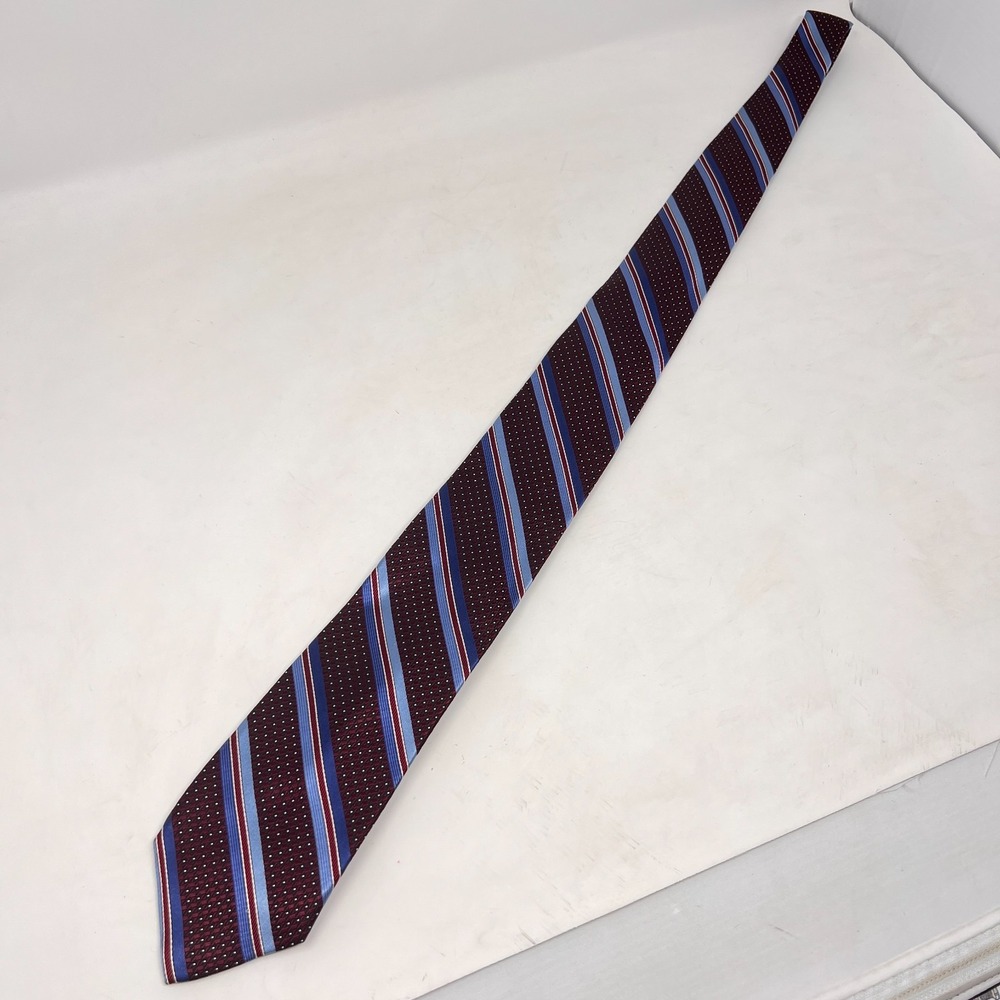 Pronto Uomo Couture 100% Silk Men's Tie‎ Lightweight Striped - Picture 4 of 8